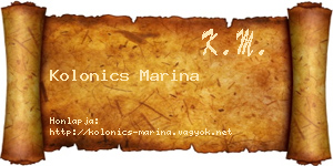 Kolonics Marina névjegykártya